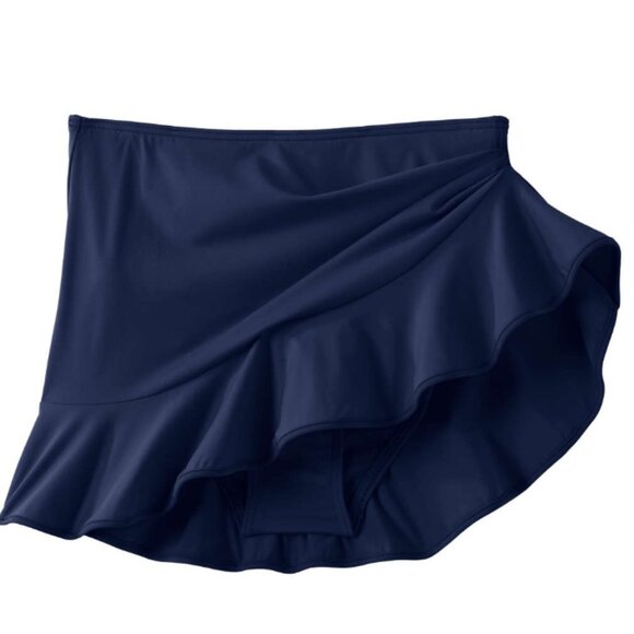 Lands End Women's Ruffle Hem Mini Swim Skirt, Size 12 - Picture 4 of 7